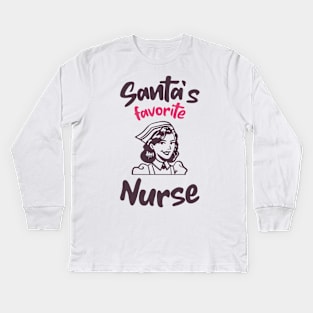 sant's favorite nurse Kids Long Sleeve T-Shirt